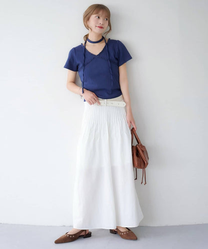 Kastane 羅紋V領Tee + Choker - Image 42
