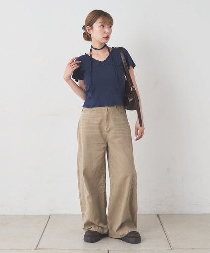 Kastane 羅紋V領Tee + Choker - Image 40