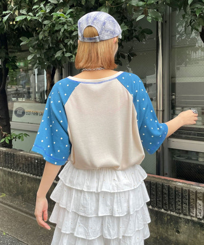 HELLO.SANFRANCISCO 窩夫格紋波點短袖Tee - Image 7