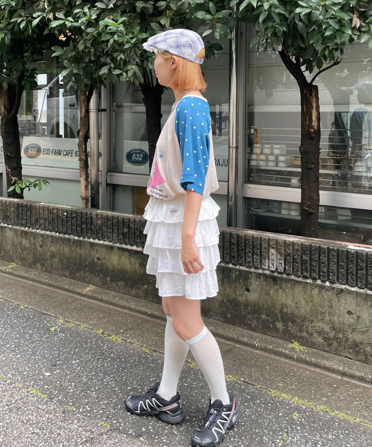HELLO.SANFRANCISCO 窩夫格紋波點短袖Tee - Image 9