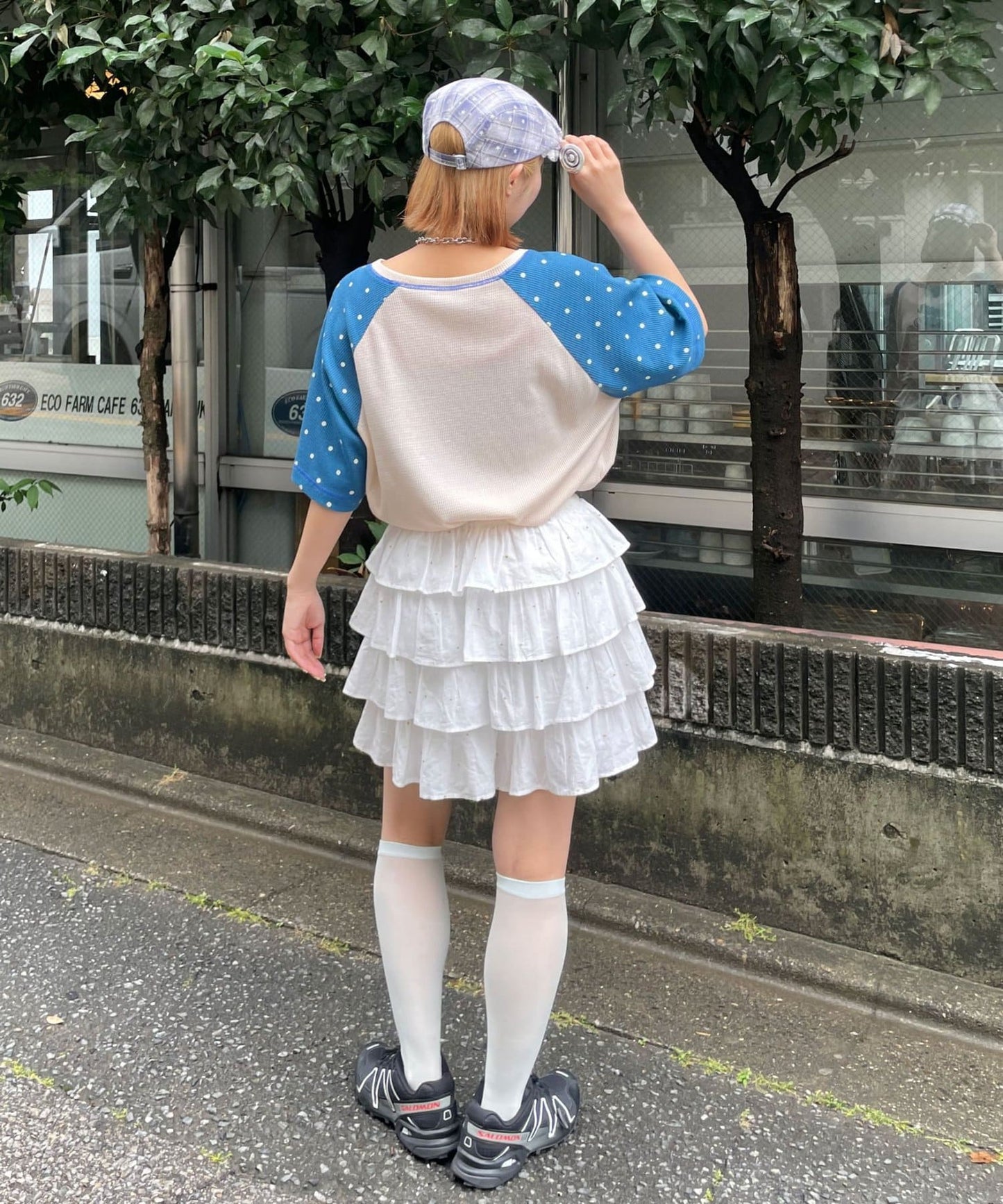 HELLO.SANFRANCISCO 窩夫格紋波點短袖Tee - Image 10
