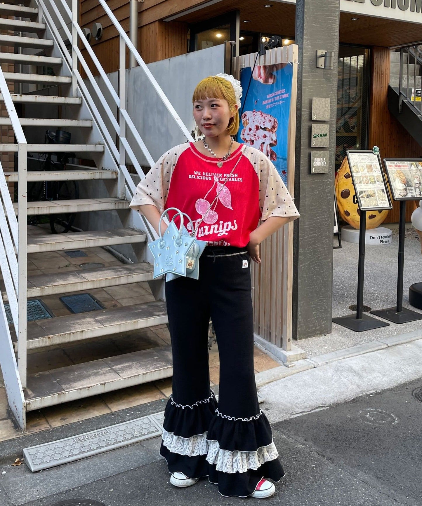 HELLO.SANFRANCISCO 窩夫格紋波點短袖Tee - Image 17