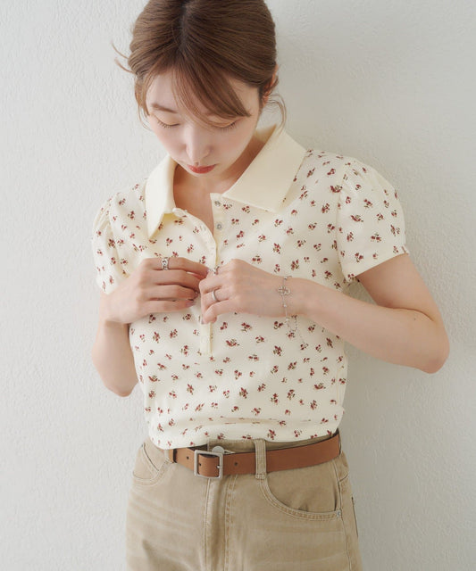 Kastane flower polo tee - Image 2