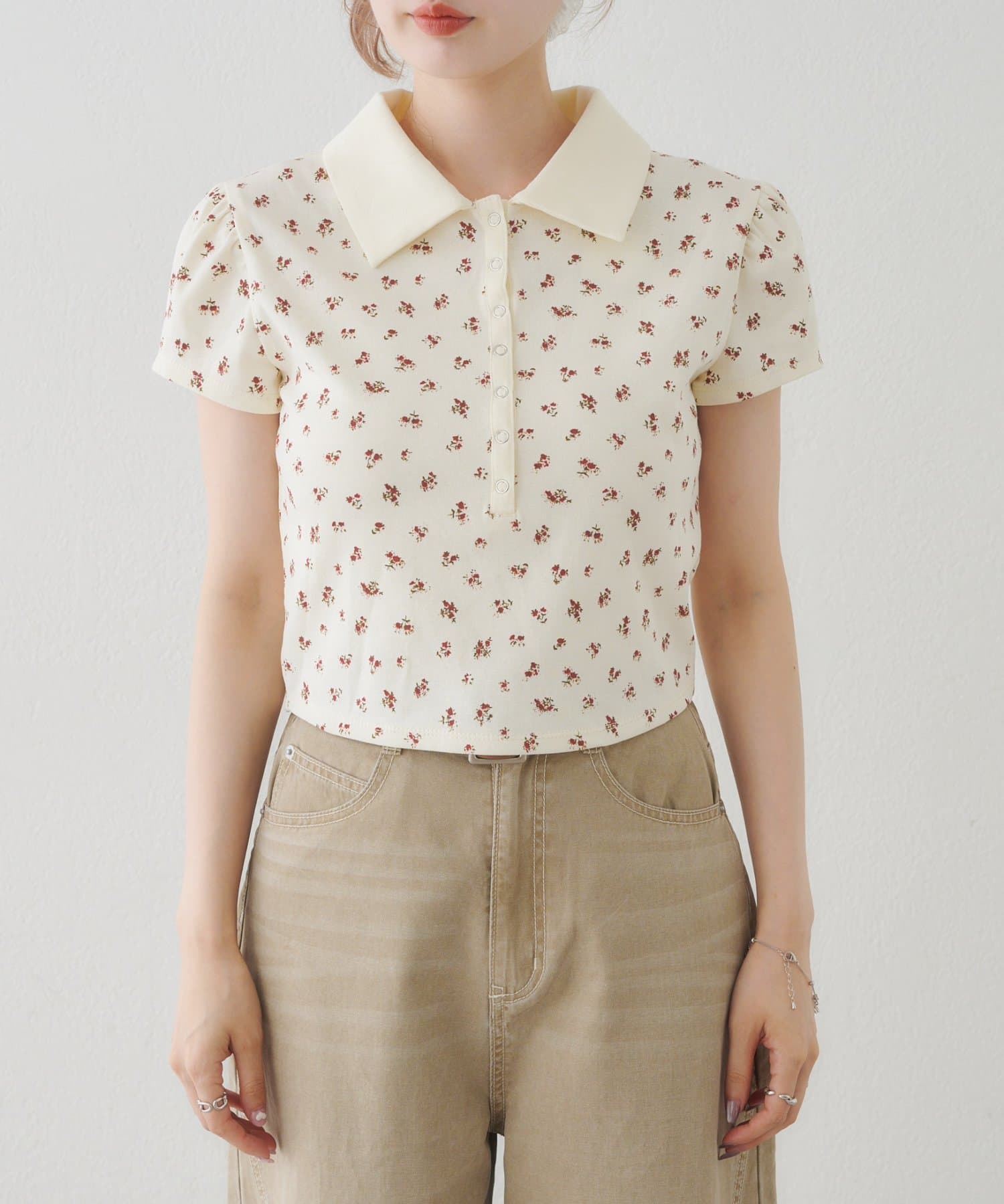 Kastane flower polo tee - Image 15