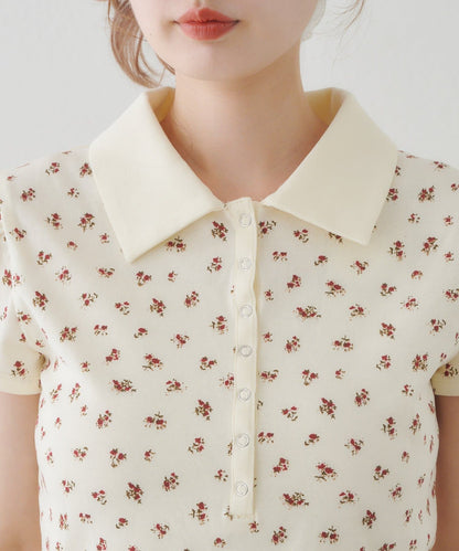 Kastane flower polo tee - Image 18