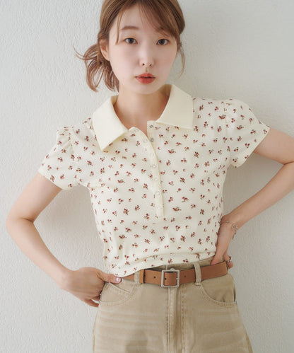 Kastane flower polo tee - Image 8