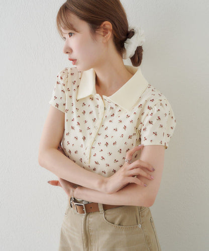 Kastane flower polo tee - Image 9