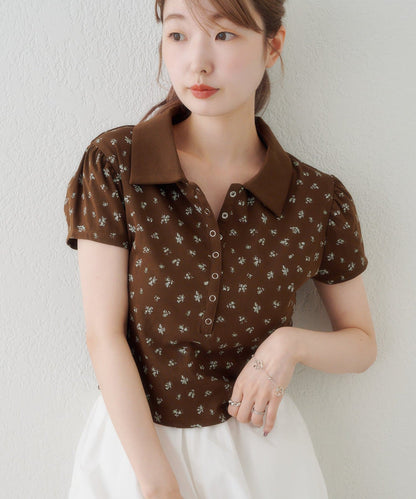 Kastane flower polo tee - Image 23