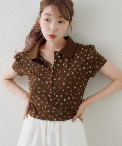 Kastane flower polo tee - Image 24