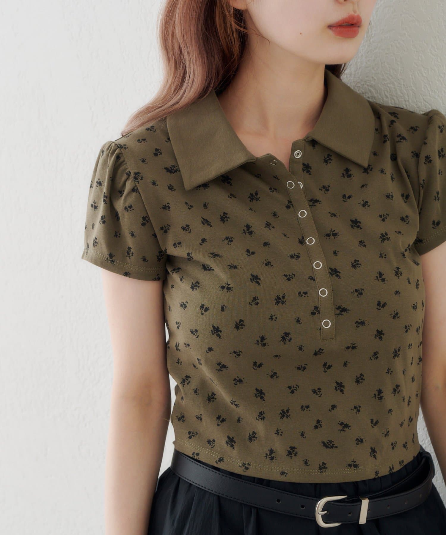 Kastane flower polo tee - Image 32