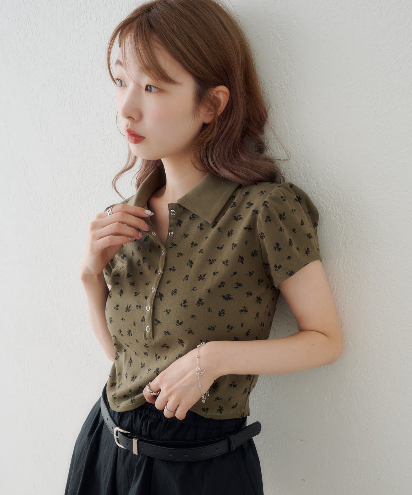 Kastane flower polo tee - Image 34