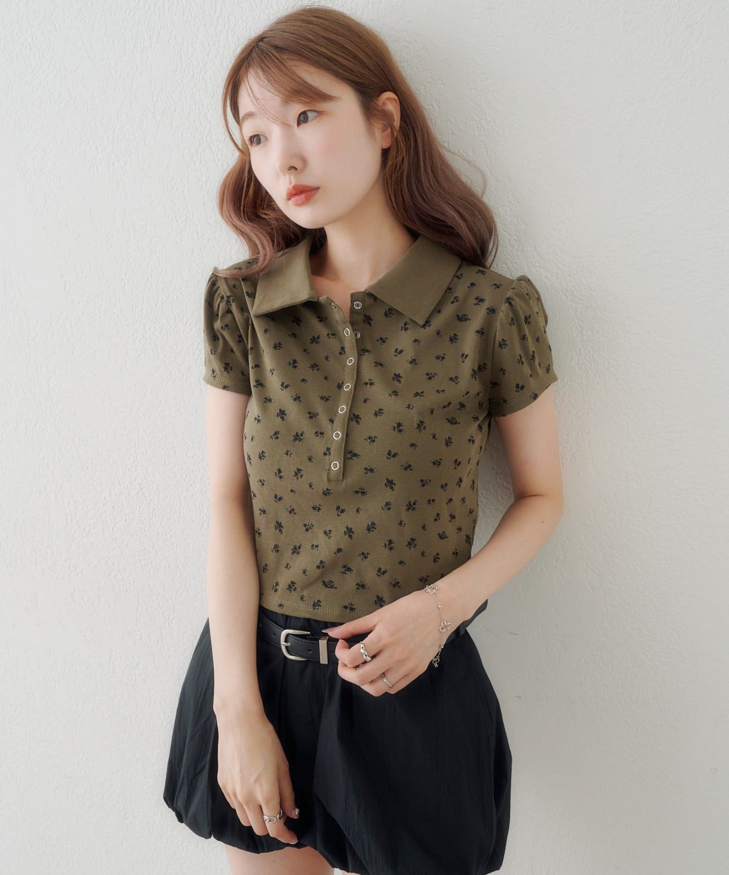 Kastane flower polo tee - Image 35