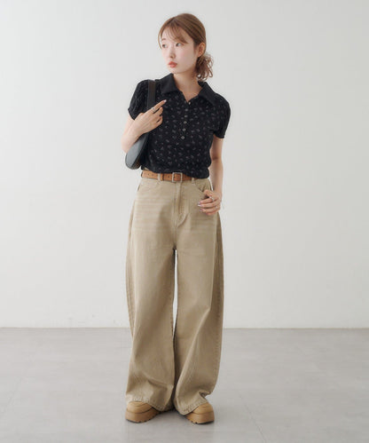 Kastane flower polo tee - Image 51