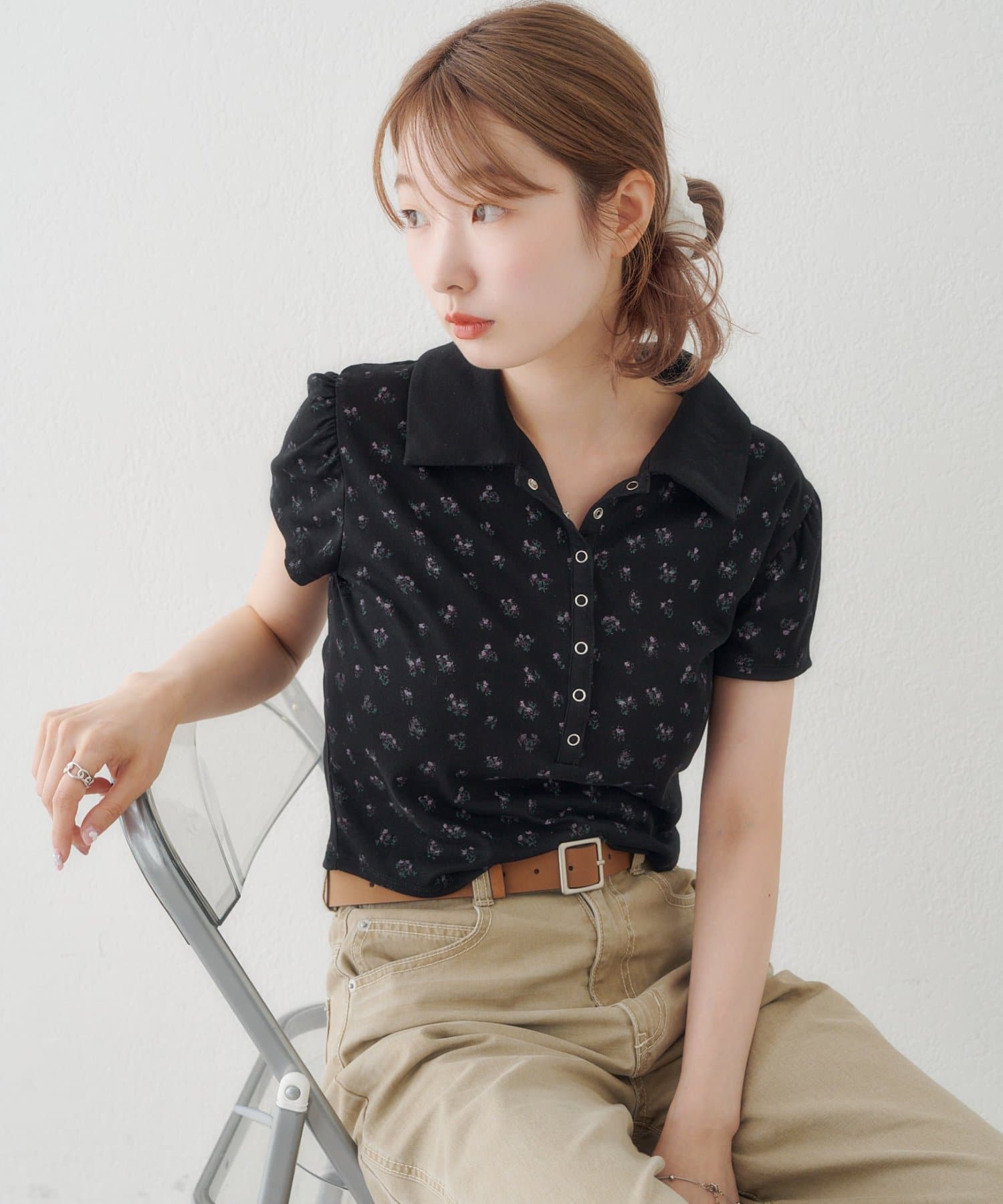 Kastane flower polo tee - Image 44
