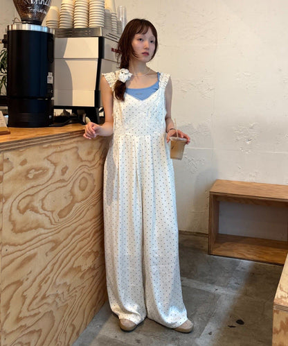 w closet 波點吊帶連身褲 - Image 4