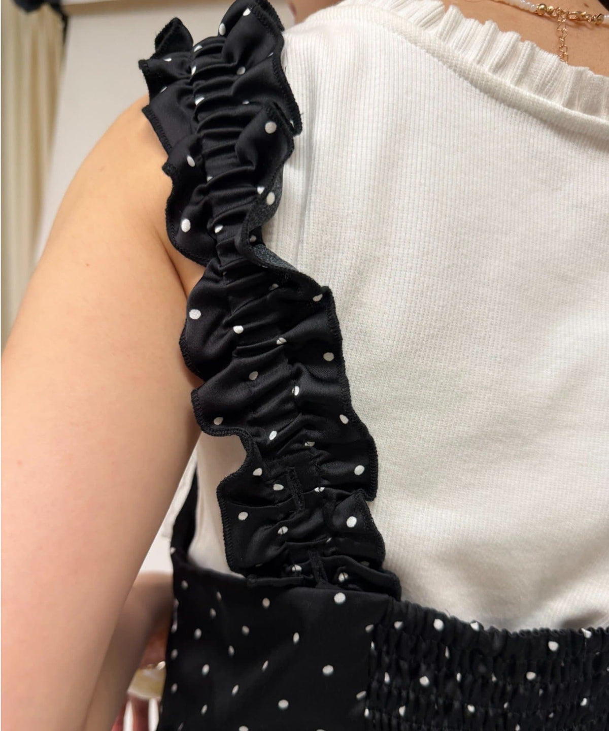w closet 波點吊帶連身褲 - Image 8