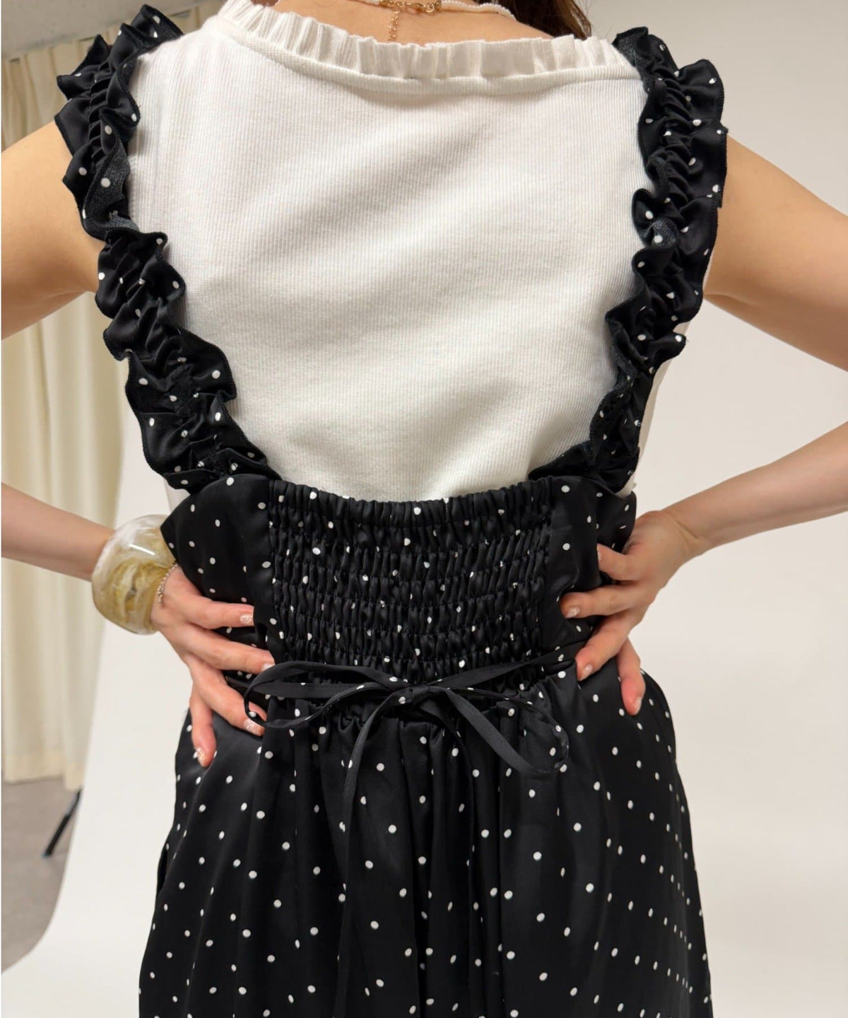 w closet 波點吊帶連身褲 - Image 9