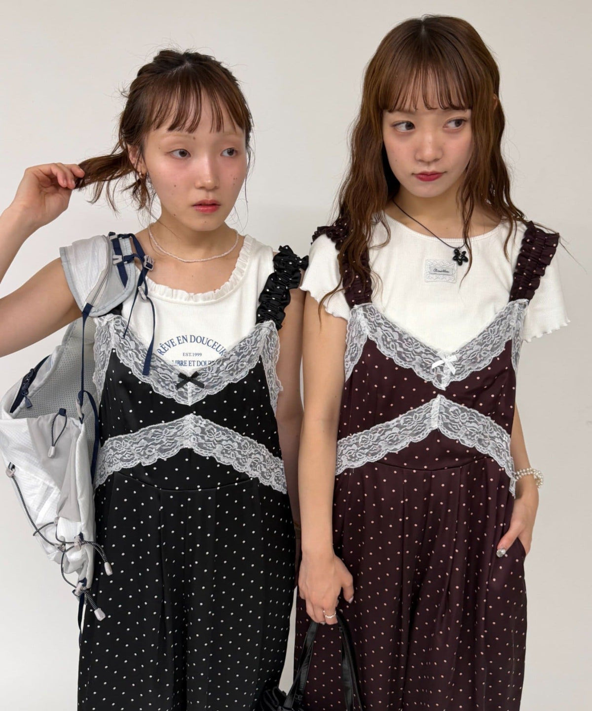 w closet 波點吊帶連身褲 - Image 3