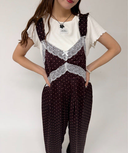 w closet 波點吊帶連身褲 - Image 15