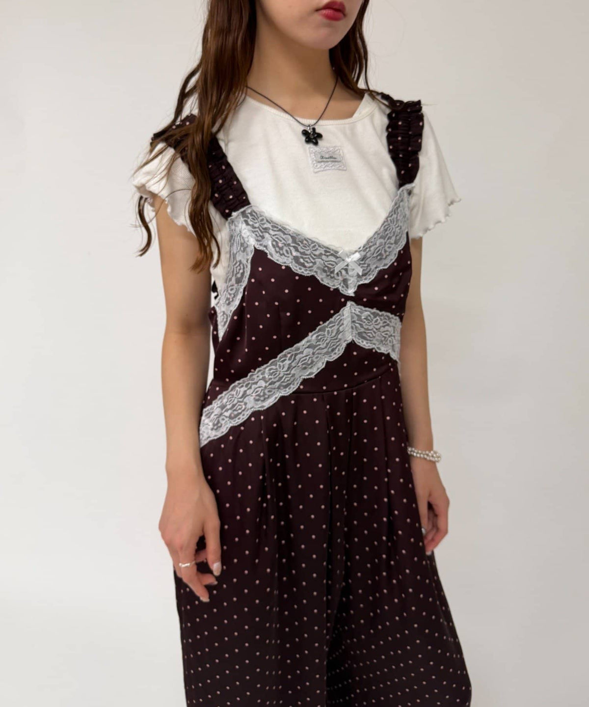 w closet 波點吊帶連身褲 - Image 16