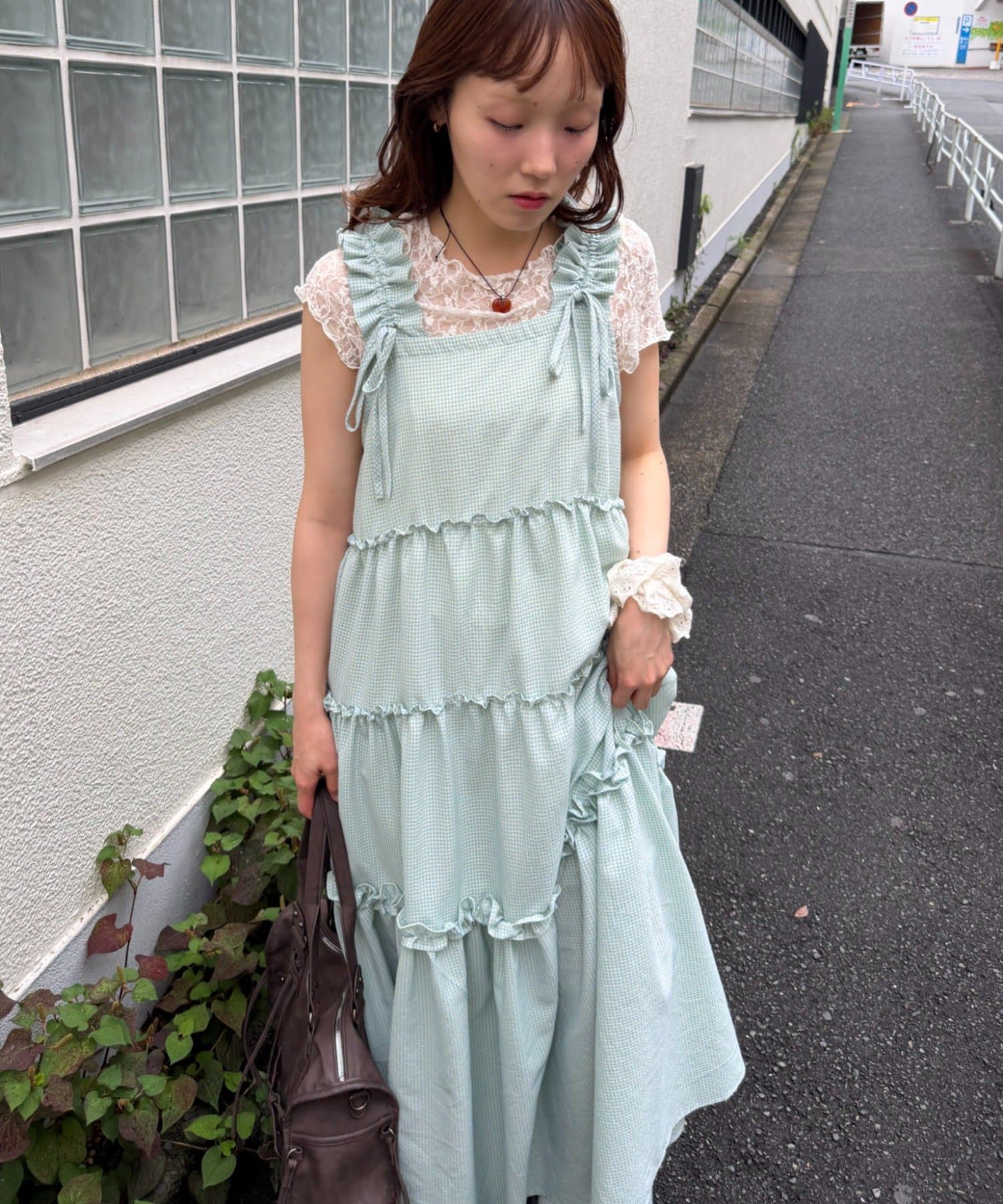 w closet 100%Cotton荷葉邊肩帶ops - Image 18
