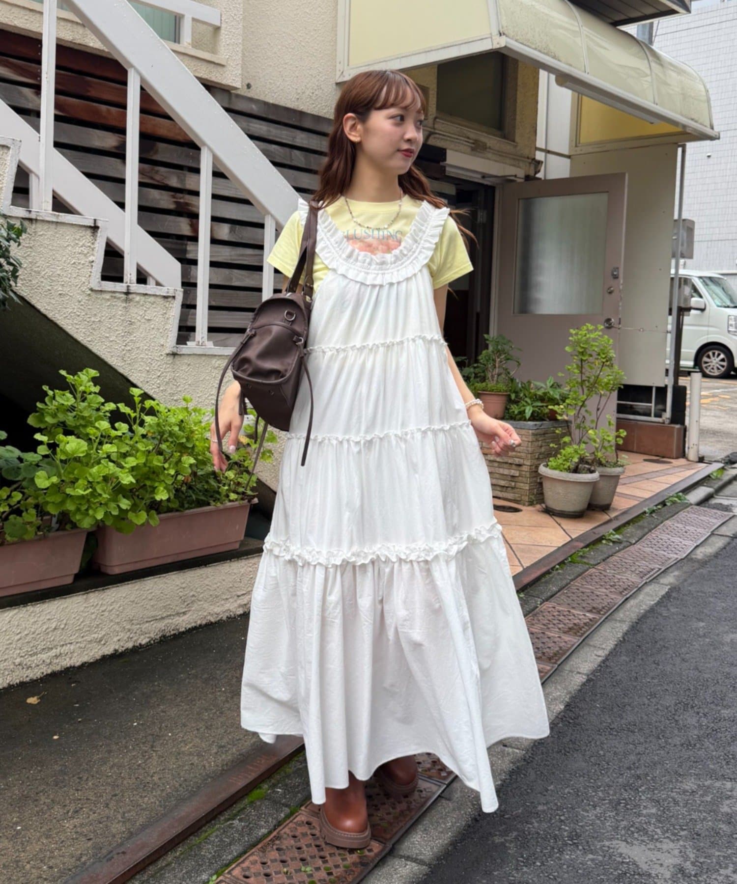 w closet 100%Cotton荷葉邊肩帶ops - Image 2