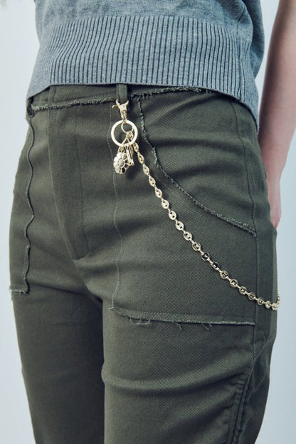 GOLDY Flower slim wallet chain - light gold