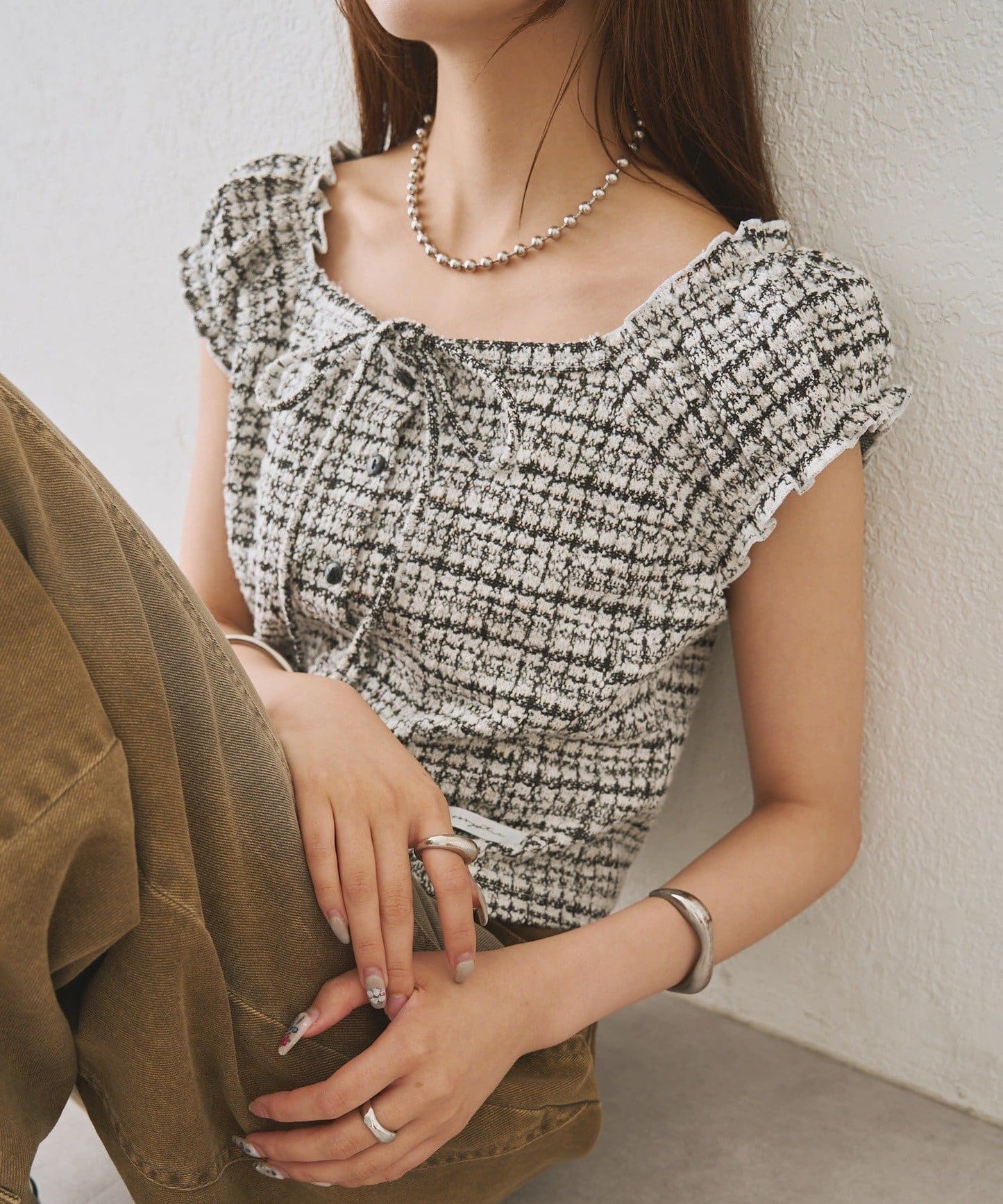 mystic tweeted ribbon french tee - Image 42