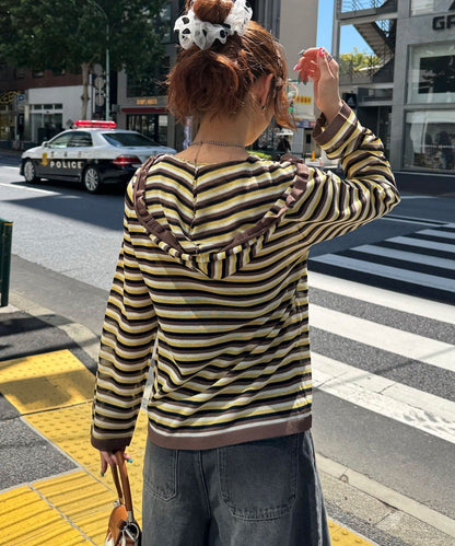 CIAOPANIC 間條 sheer knit hoodie - Image 9