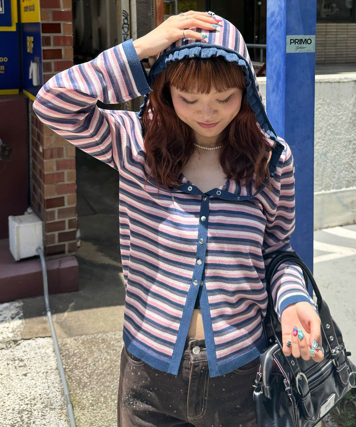 CIAOPANIC 間條 sheer knit hoodie - Image 15