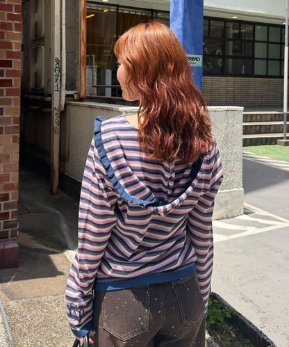 CIAOPANIC 間條 sheer knit hoodie - Image 17