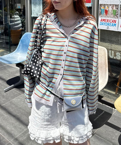 CIAOPANIC 間條 sheer knit hoodie - Image 22