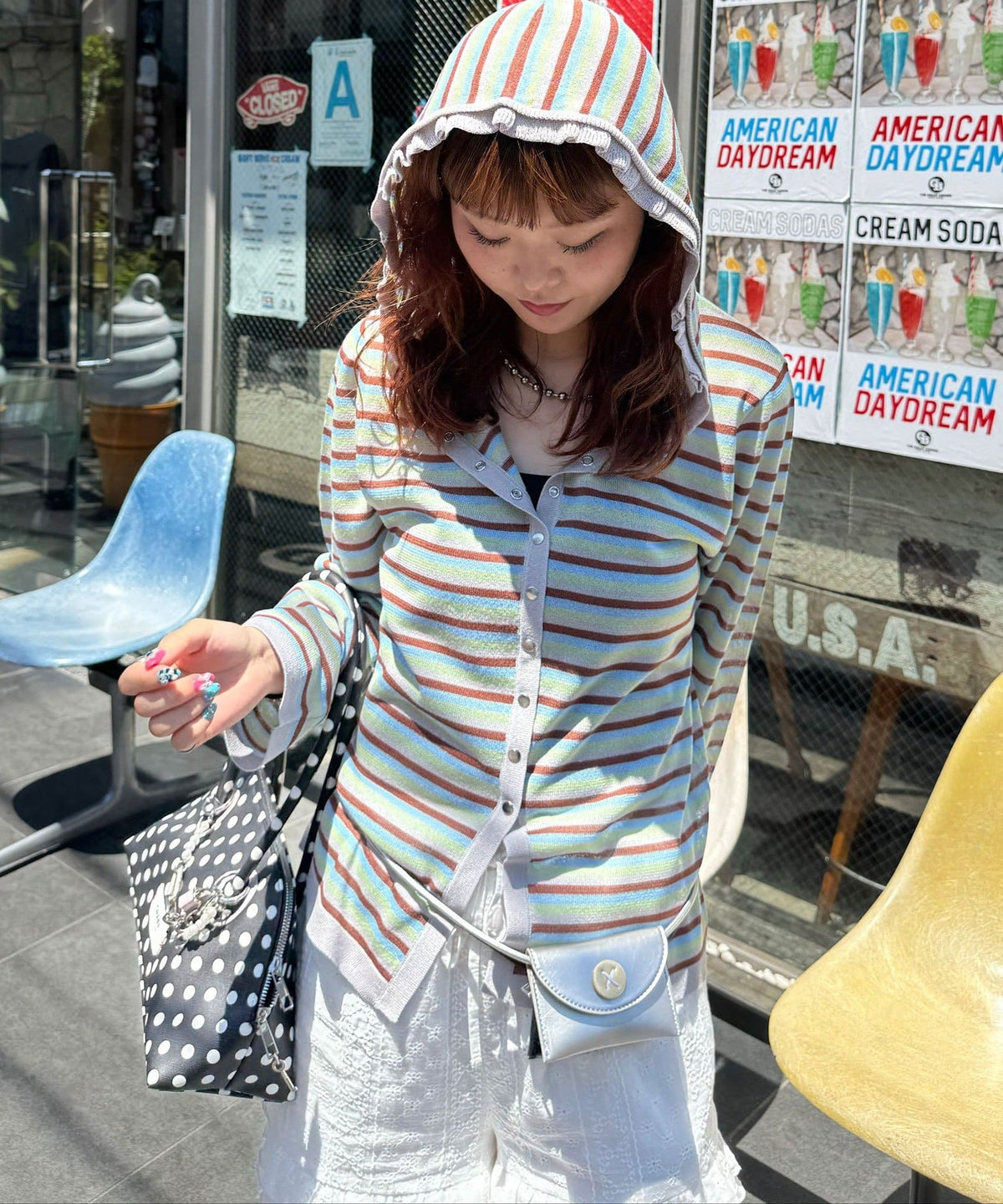 CIAOPANIC 間條 sheer knit hoodie - Image 23