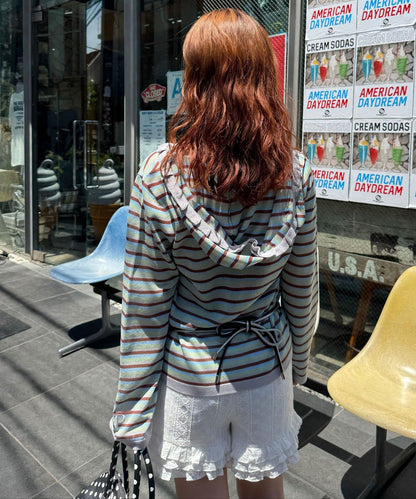 CIAOPANIC 間條 sheer knit hoodie - Image 25