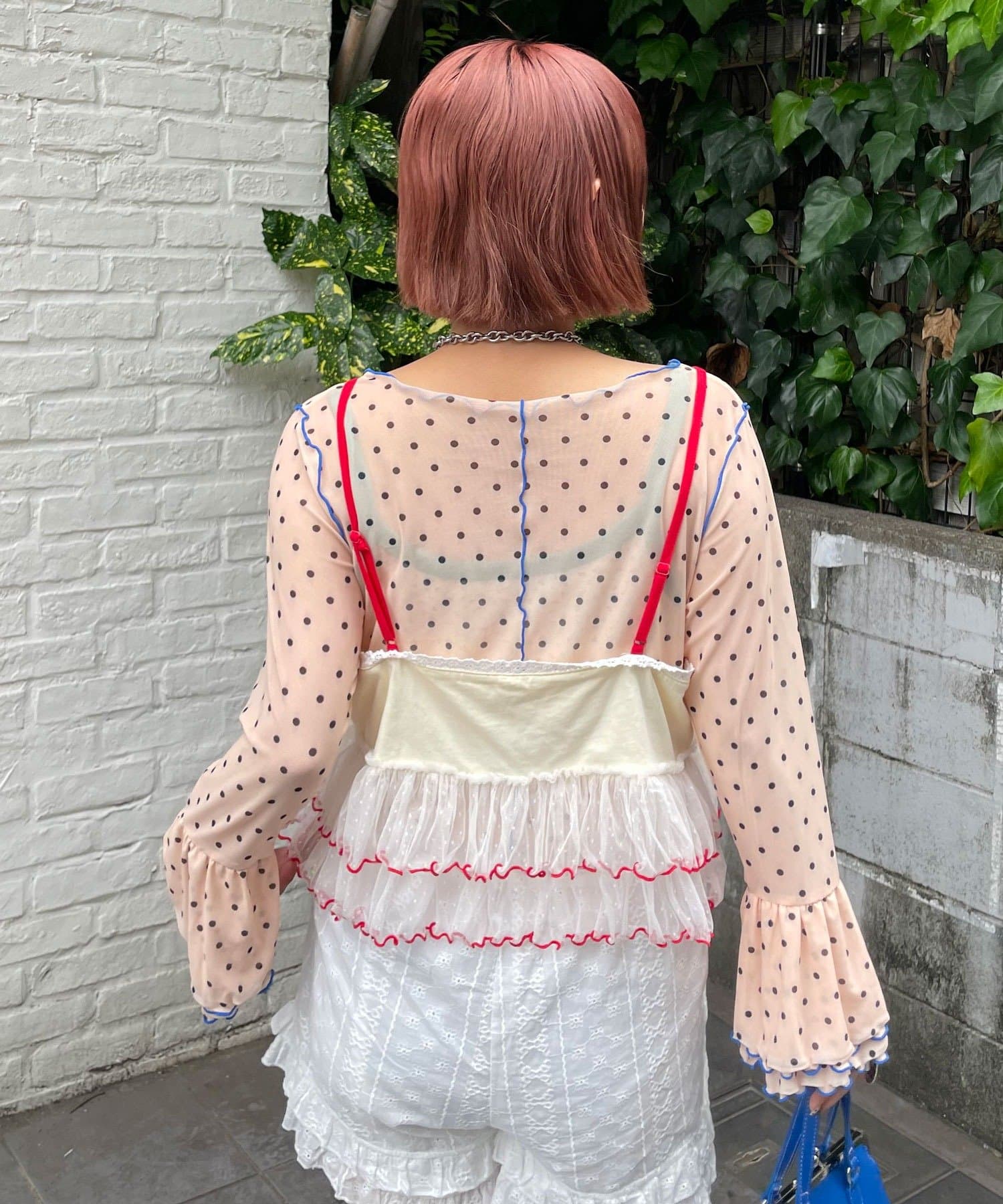 HELLO.SANFRANCISCO Printed logo tulle camisole bustier - Image 6