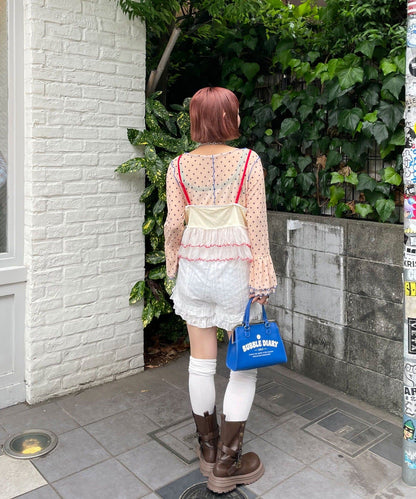 HELLO.SANFRANCISCO Printed logo tulle camisole bustier - Image 9