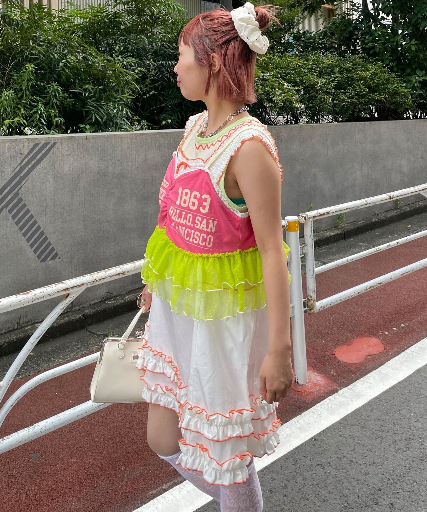 HELLO.SANFRANCISCO Printed logo tulle camisole bustier - Image 11