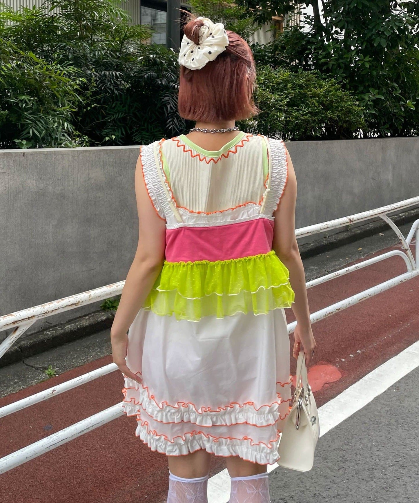 HELLO.SANFRANCISCO Printed logo tulle camisole bustier - Image 12
