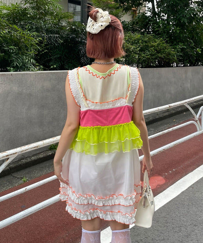 HELLO.SANFRANCISCO Printed logo tulle camisole bustier - Image 12