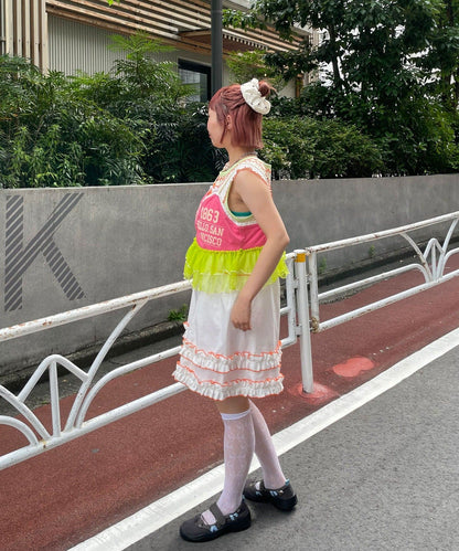 HELLO.SANFRANCISCO Printed logo tulle camisole bustier - Image 14