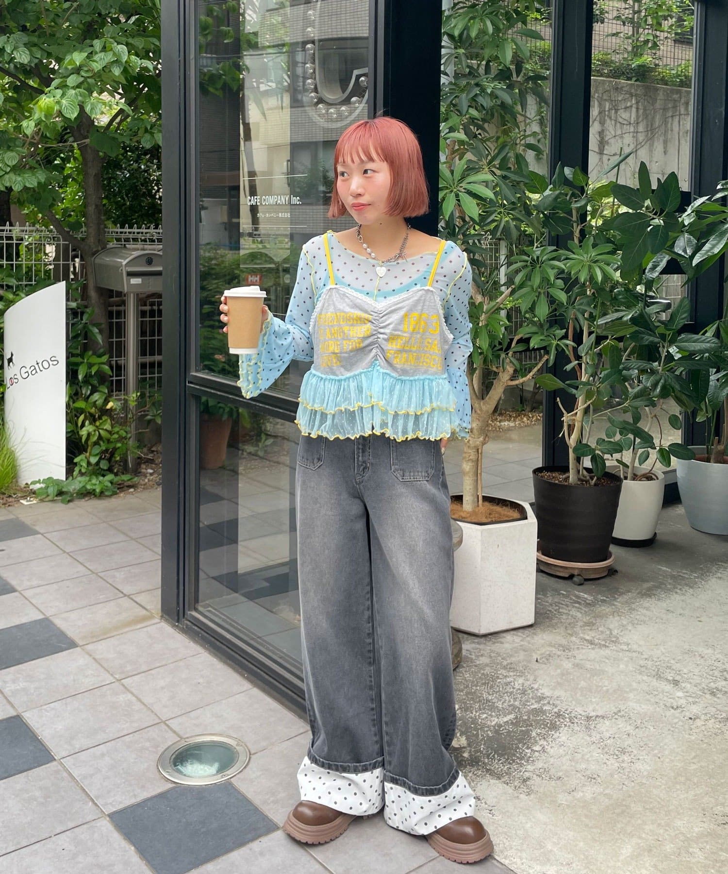 HELLO.SANFRANCISCO Printed logo tulle camisole bustier - Image 19