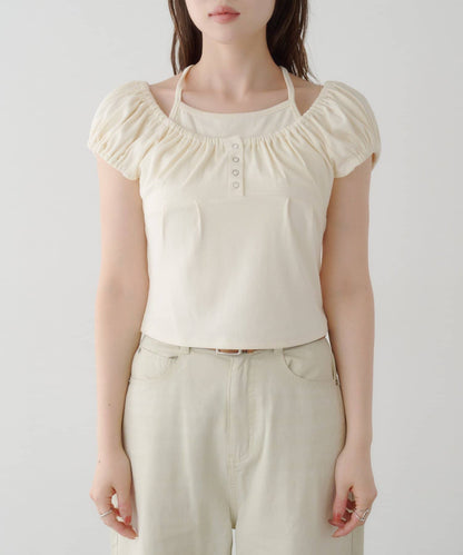 Kastane 羅紋修身掛脖露背Henley Tee - Image 19