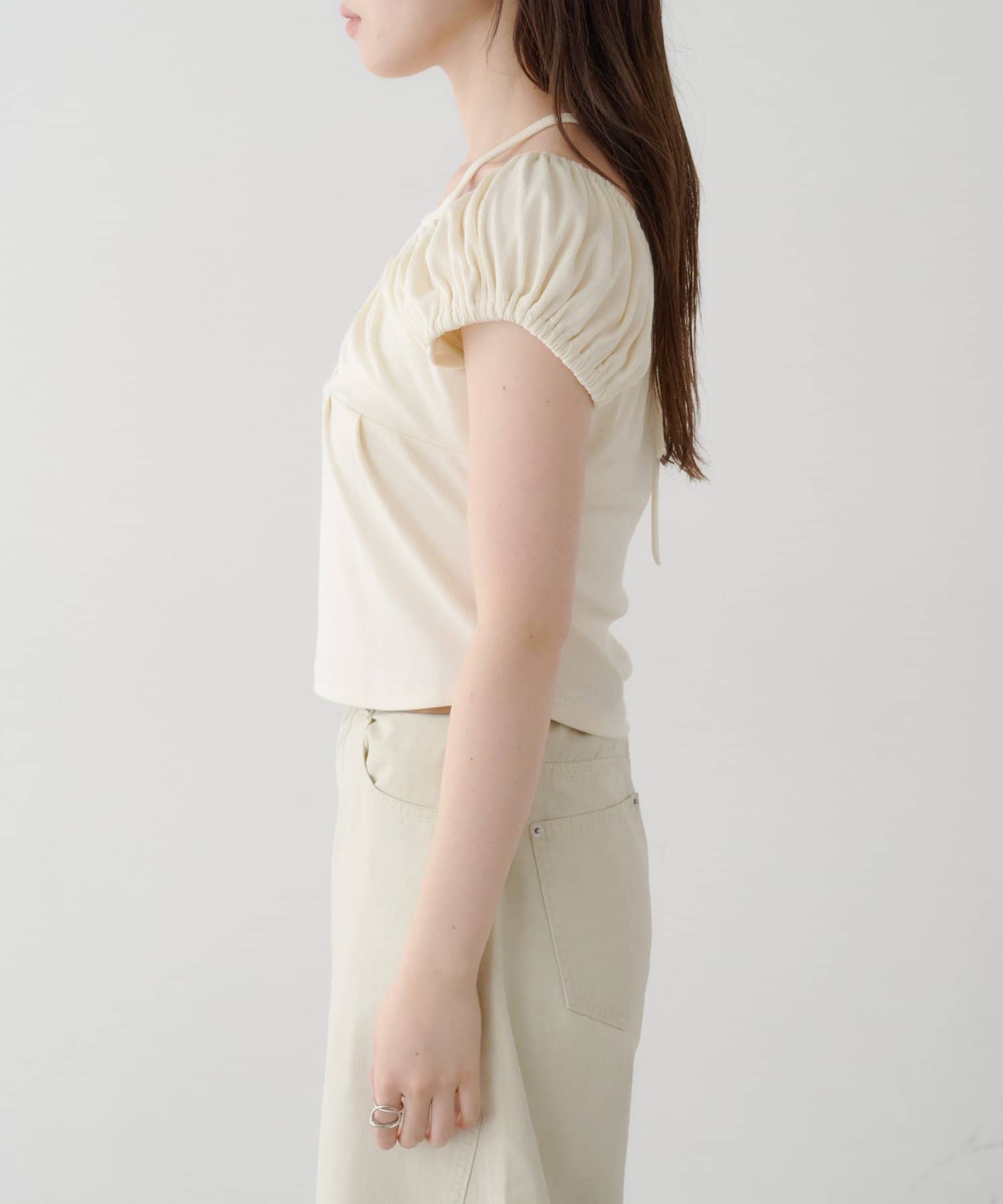 Kastane 羅紋修身掛脖露背Henley Tee - Image 20