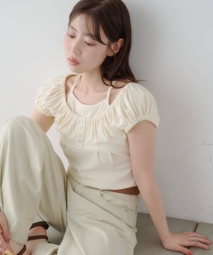 Kastane 羅紋修身掛脖露背Henley Tee - Image 8
