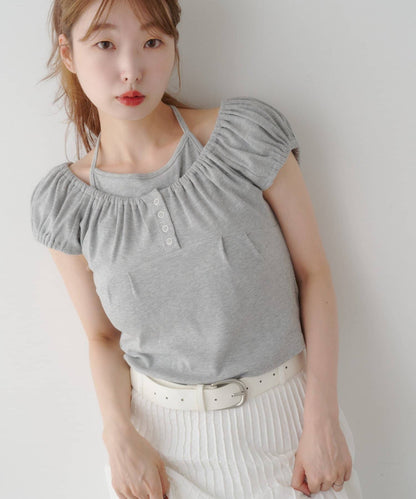Kastane 羅紋修身掛脖露背Henley Tee - Image 34