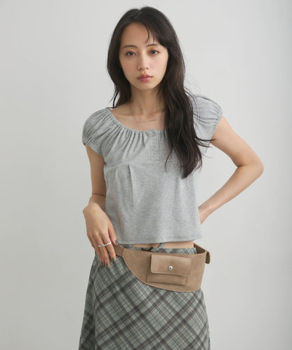 Kastane 羅紋修身掛脖露背Henley Tee - Image 25