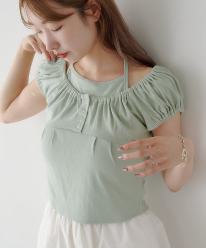 Kastane 羅紋修身掛脖露背Henley Tee - Image 40