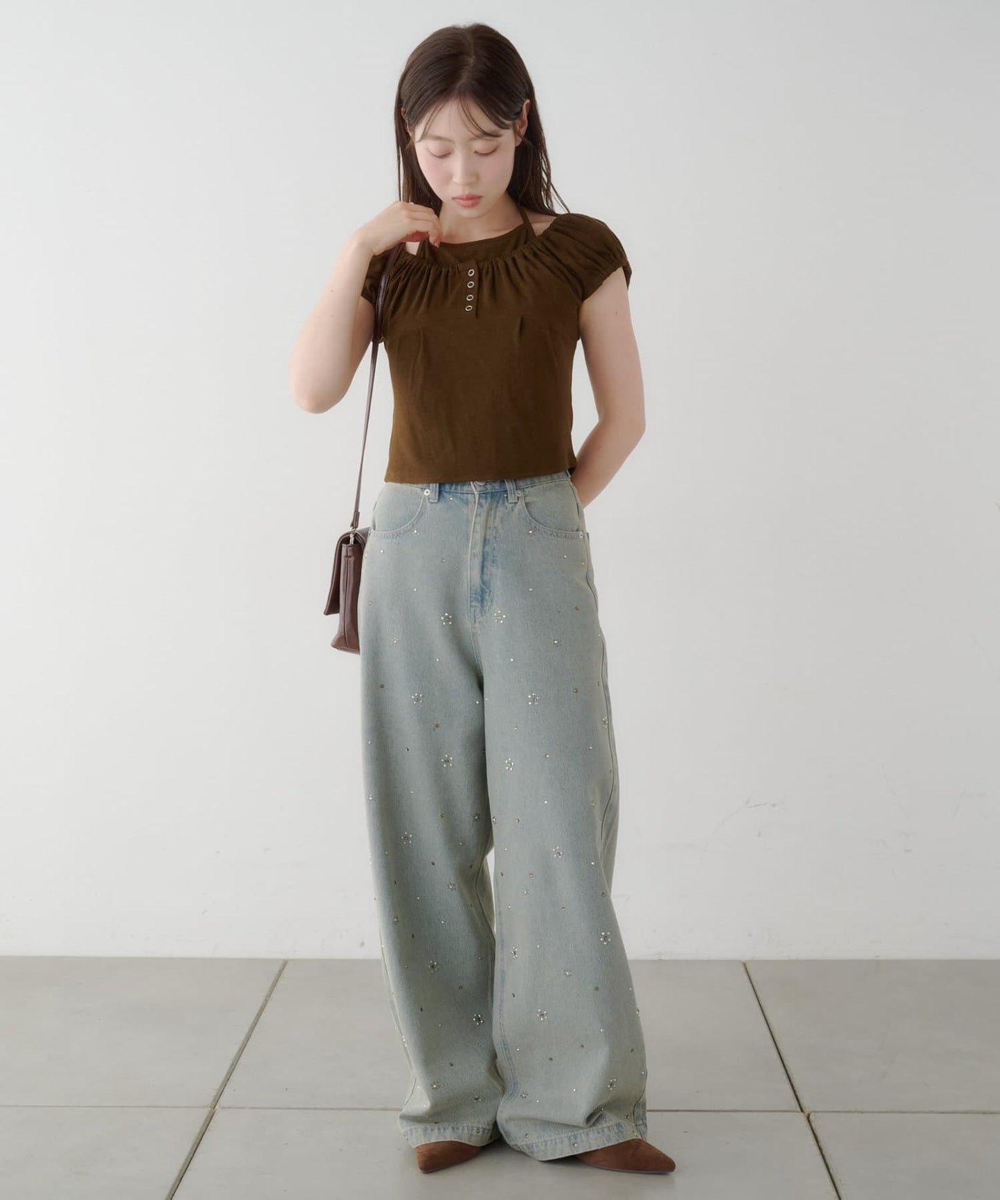 Kastane 羅紋修身掛脖露背Henley Tee - Image 62