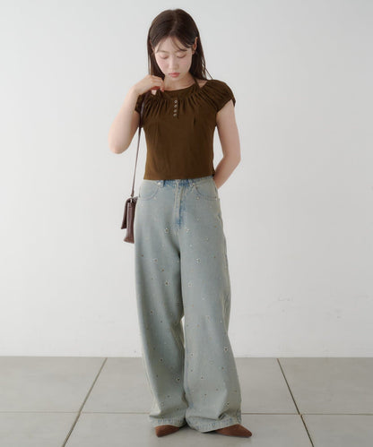 Kastane 羅紋修身掛脖露背Henley Tee - Image 62