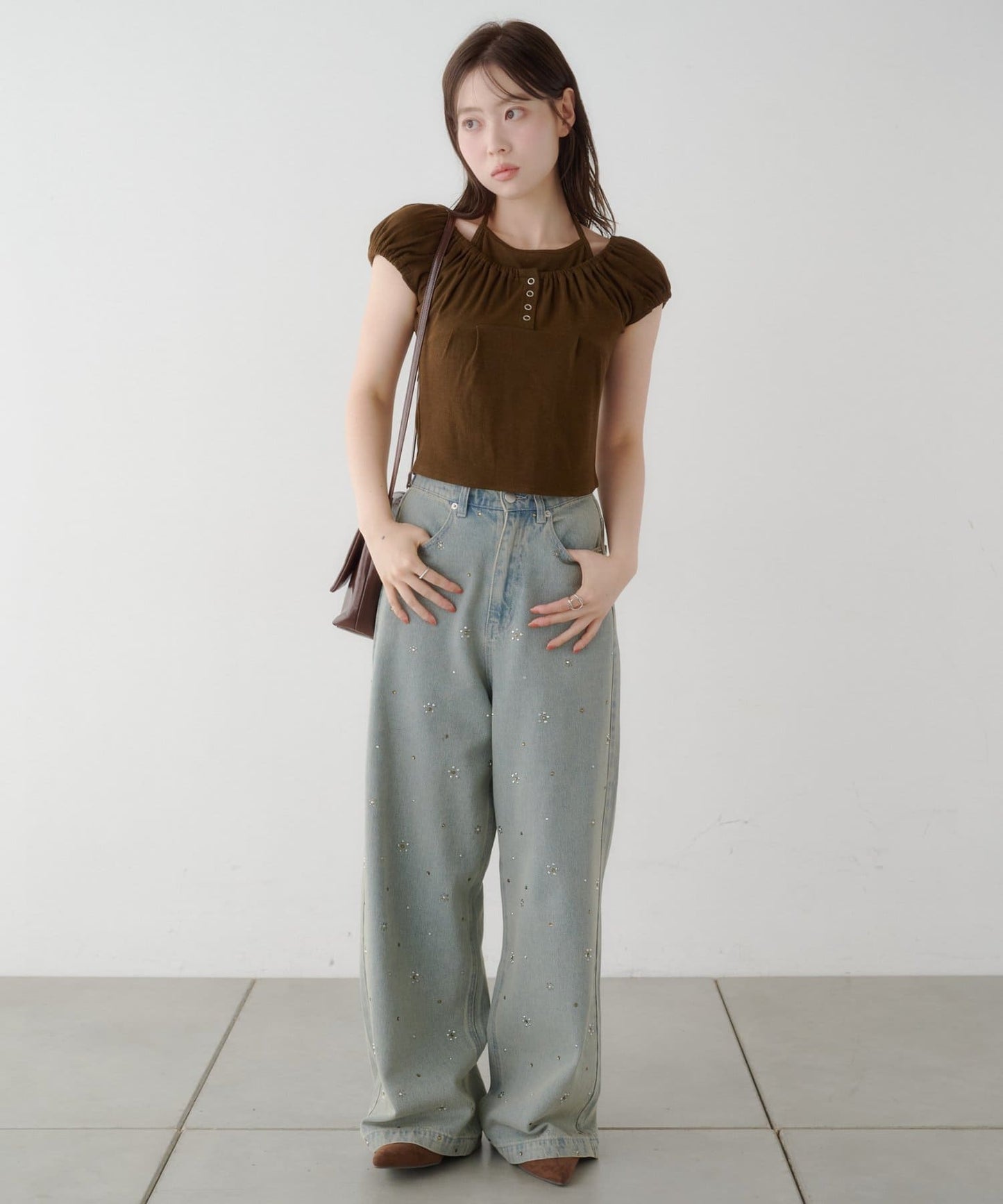 Kastane 羅紋修身掛脖露背Henley Tee - Image 63